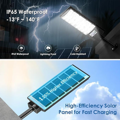 4-Pack Solar Street Lights Outdoor, 20000LM Waterproof LED Solar Flood Lights - Image 6