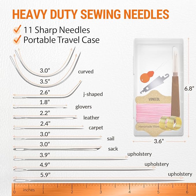 Upholstery Repair Kit: Waxed Sewing Thread & Heavy Duty Needles - Image 4