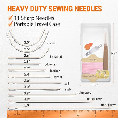Upholstery Repair Kit: Waxed Sewing Thread & Heavy Duty Needles - Image 4