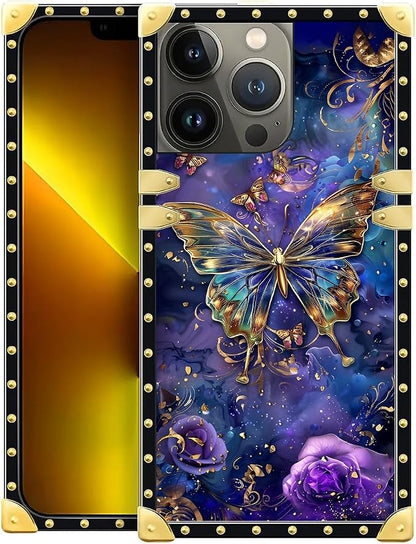 Compatible with iPhone 13 Pro Max Case, Glistening Golden Butterfly Vibrant by Unknown