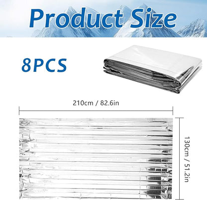 8 Pcs Emergency Mylar Thermal Blanket, High Reflectivity Survival Blanket - Image 2