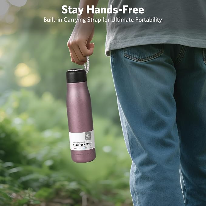 Water Bottle with Portable Lid Metal Vacuum Insulated Stainless Steel | - Image 5