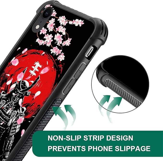 for iPhone XR Case, Sakura Japanese Samurai Pattern Graphic Design Girl Boy - Image 5