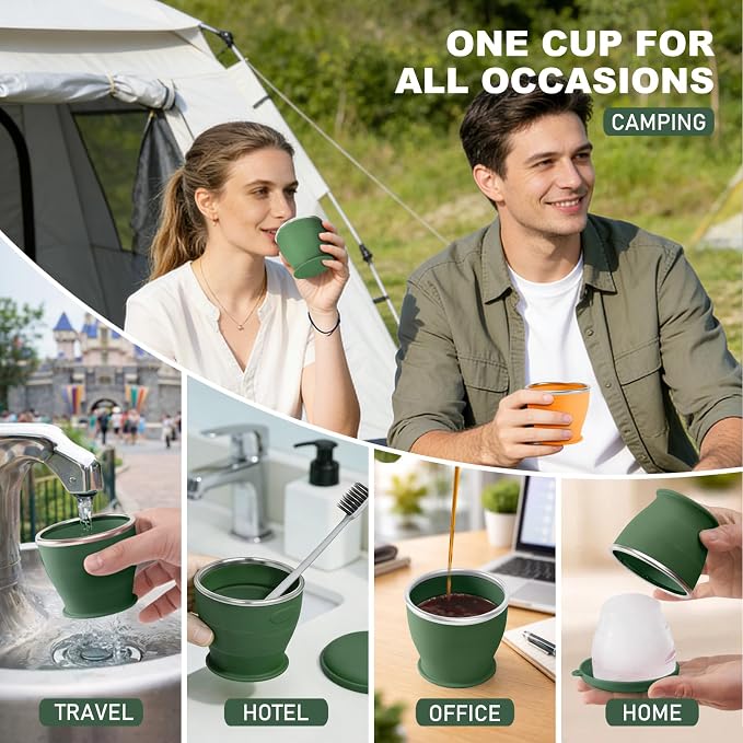 Collapsible Travel Cup, BPA-Free Reusable Water Cup, Lightweight Drinking Cups - Image 4