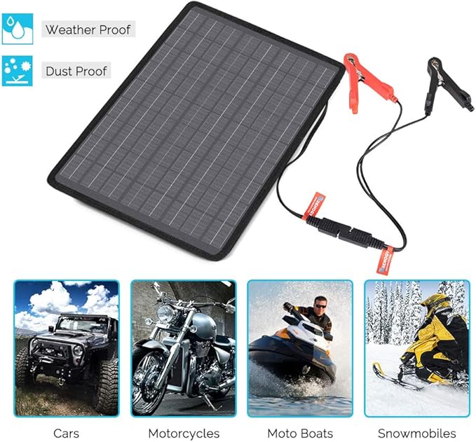 Renogy 10W Solar Trickle Charger Portable Battery Maintainer - Image 6