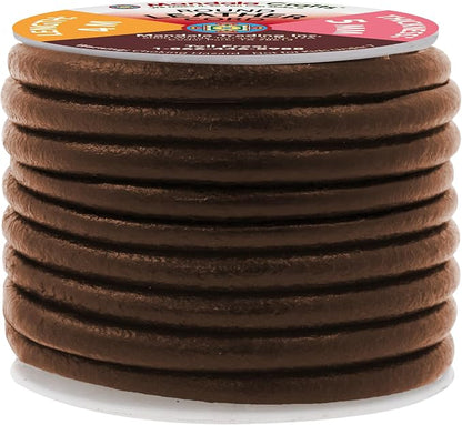 Mandala Crafts Round Genuine Dark Brown Leather Cord - Image 2