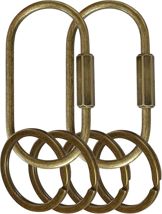 Key Chain, Brass Key Rings 2 Pack Screw Lock Key Organizer by Unknown