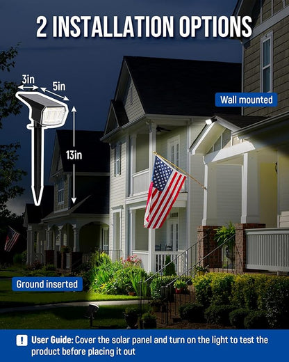AUDERWIN Solar Spot Lights Outdoor 63 LED 3 Lighting, Waterproof IP65 Modes - Image 5