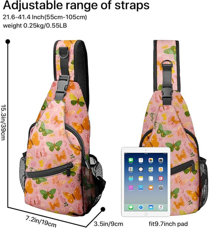 FyLybois Butterfly Sling Bag for Women Lightweight Crossbody Backpack Casual - Image 5