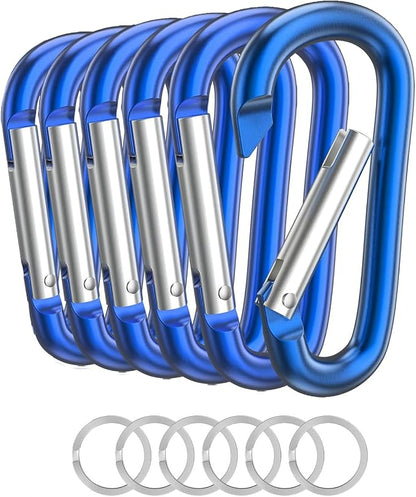 Carabiner Keychain Clip -3" Aluminum Carabiner D Ring, Caribeener Clips by LINGXINXIN