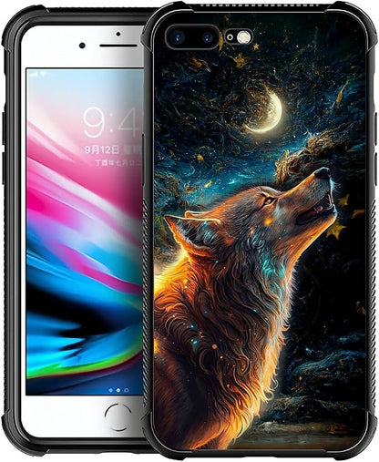 for iPhone 7 Plus/8 Plus Case, Star Cave Hungry Wolf Pattern Graphic Design by FKBRCL4U