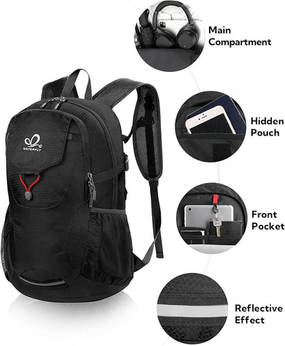 WATERFLY Lightweight Packable Hiking Backpack: 30L Foldable Travel Daypack - Image 3