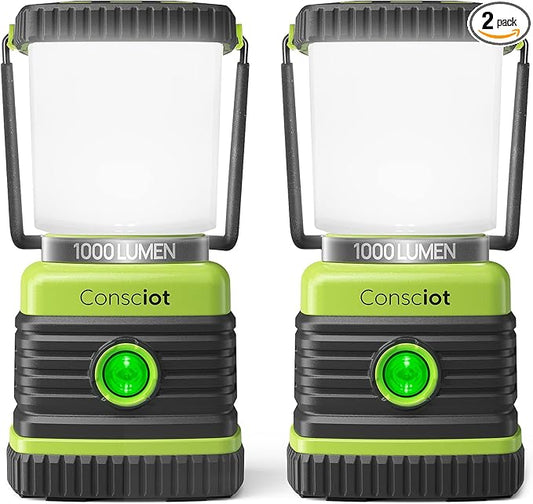 Consciot LED Battery Powered Camping Lantern, 4 Light Modes, IPX4 Waterproof by Consciot