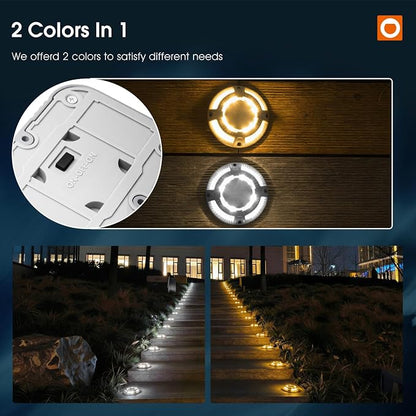 addlon Solar Dock Lights Outdoor 1 Pack, 2 Color Modes LED Deck Marine - Image 2