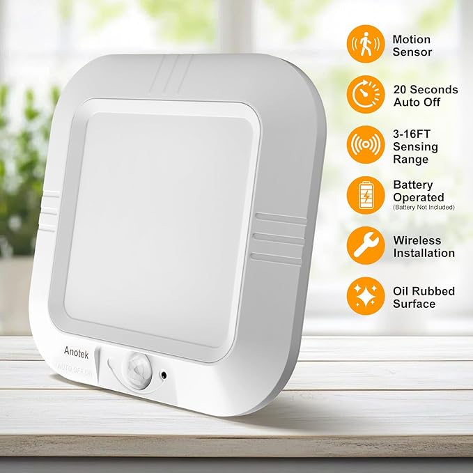 Motion Sensor Ceiling Light Battery Operated, 180LM 6000K Battery Closet Lights - Image 5