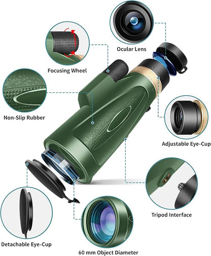 Monocular Telescope 12X60 HD High Power - Image 2