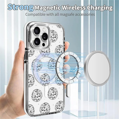 Case for iPhone 13 Pro, Disco Ball Grayish White Phone Case Design，for Women - Image 4