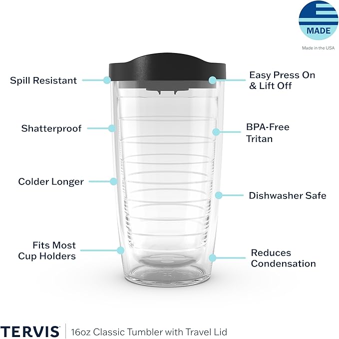 Tervis Clear & Colorful Lidded Made in USA Double Walled Insulated Tumbler - Image 3
