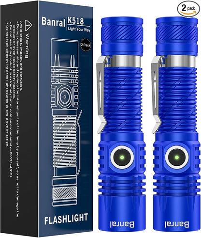 Banral Rechargeable Tactical Flashlights, High Lumens Small Mini USB-C LED by Banral