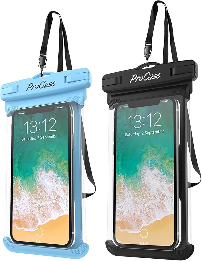 ProCase 2 Pack Waterproof Phone Pouch, Underwater Phone Case Up to 7", Dry Bag by ProCase