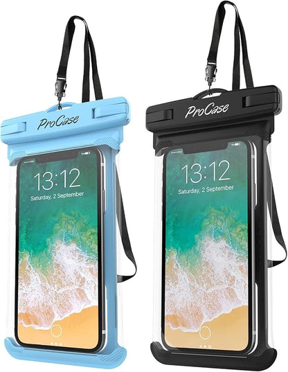 ProCase 2 Pack Waterproof Phone Pouch, Underwater Phone Case Up to 7", Dry Bag by ProCase