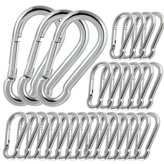100Pack Heavy Duty Carabiner Clips, M8 5/16" Spring Snap Hooks 3Inch by REDOVANT