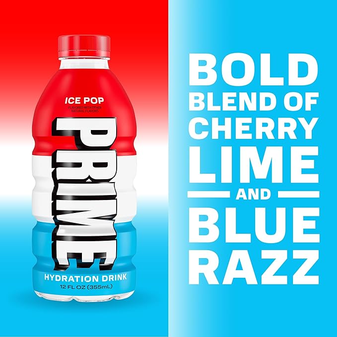 PRIME HYDRATION Variety, Berry Freeze, Cherry Freeze, & Ice Pop Sports Drinks - Image 3