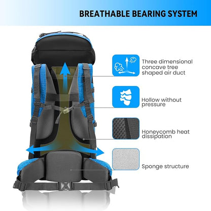 Bseash 80L Waterproof Hiking Camping Backpack - Image 5