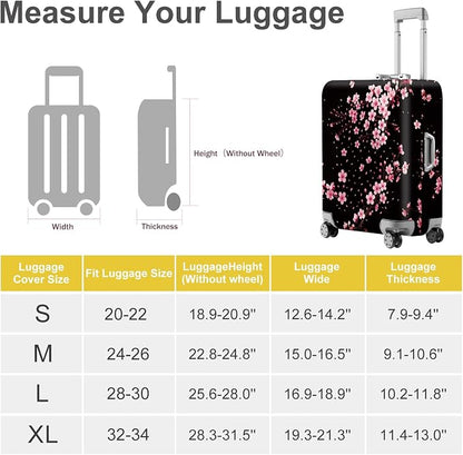 ANNA QUEEN Cherry Blossom Luggage Cover, Elegant Pink Sakura Design Suitcase - Image 5