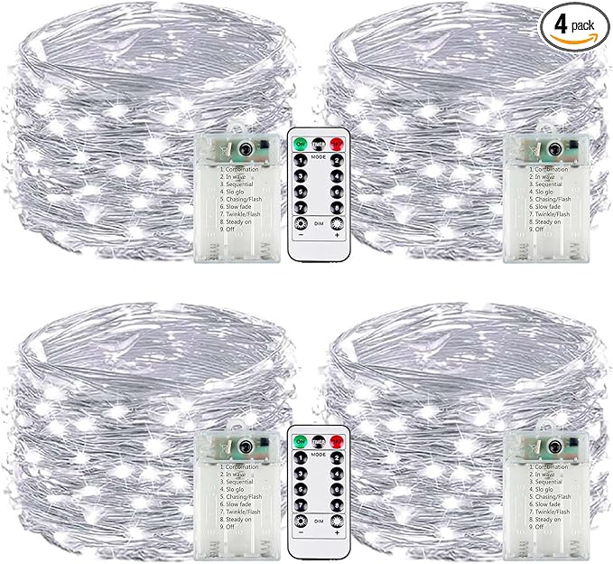 4-Pack Fairy Lights Battery Operated by EXF