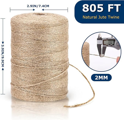 Vanhench 805FT Natural Jute Twine String, Bulk Hemp Jute Rope Cord Twine - Image 3