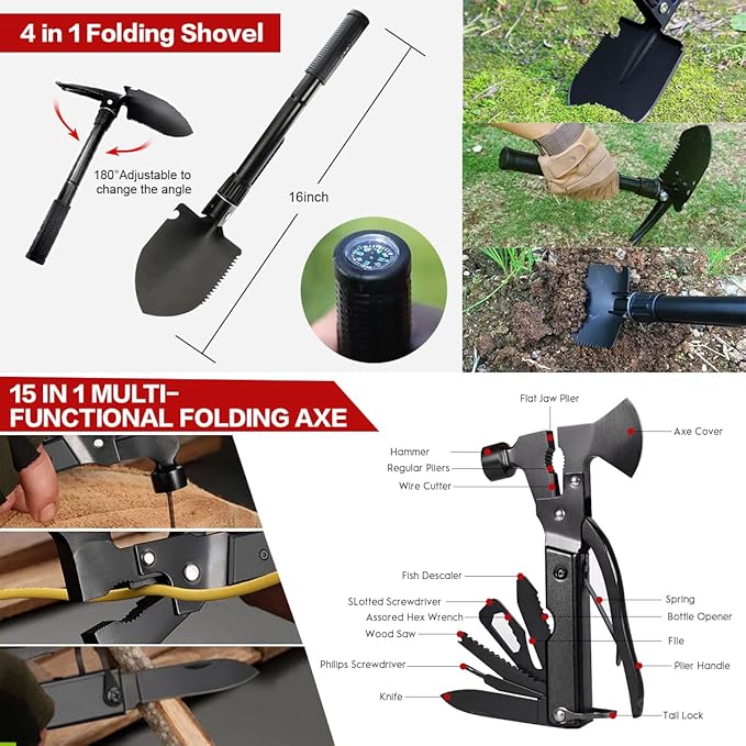 Survival Kit, Emergency Kit for Earthquake, Outdoor Adventure, Gifts for Men - Image 3