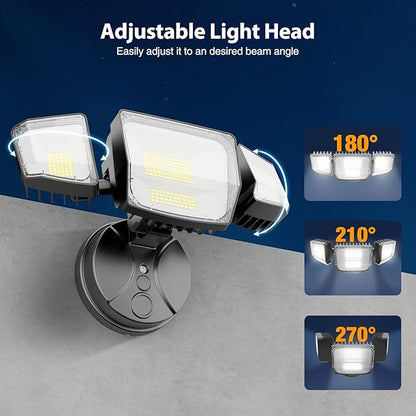 Onforu 90W Flood Lights Outdoor, 10000LM Ultra Bright 4-Head LED Security Light - Image 6