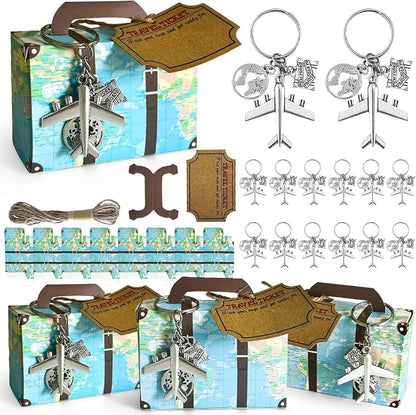 50 Set World Map Mini Suitcase Favor Boxes Party Favor Candy Box by Unknown