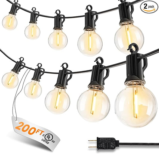 Outdoor String Patio Lights, 200FT 100 LED Patio Lights Waterproof, Connectable by SmartDawn