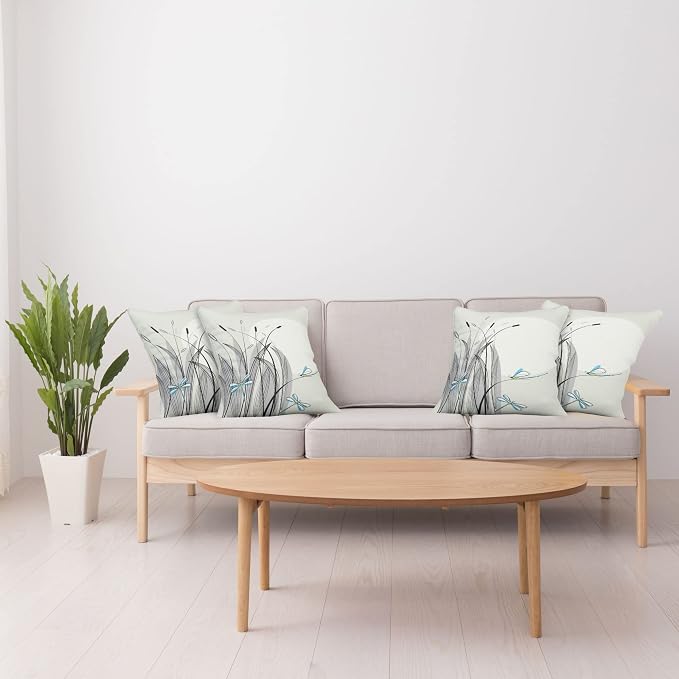 Ambesonne Dragonfly Decorative Throw Pillow Case Pack of 4, Dragonflies on - Image 4