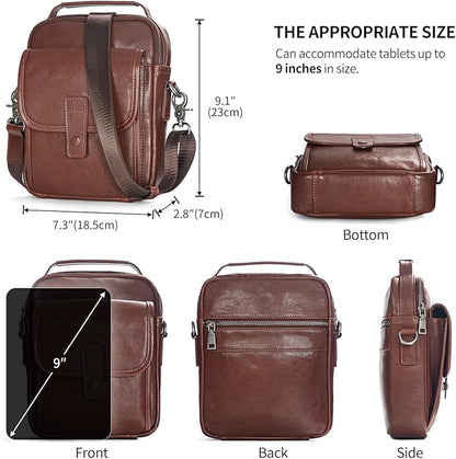 Augus Leather Small Messenger Bag - Image 7