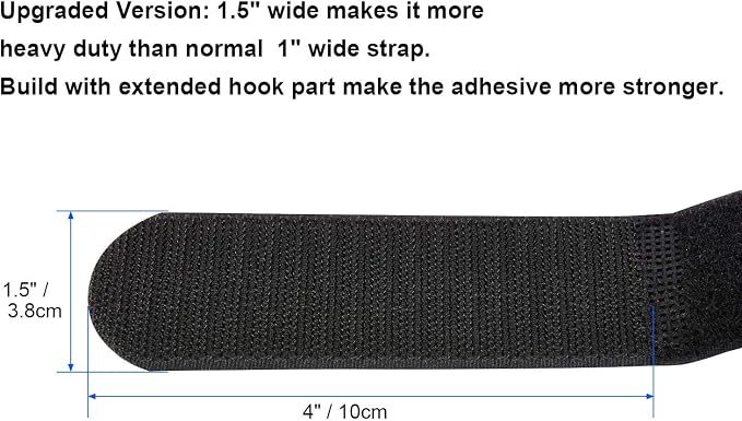 1.5 x 24 Inch Hook and Loop Cable Tie, 12 Pack Heavy Duty Adjustable Fastening - Image 3