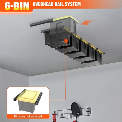 TORACK Garage Ceiling Bin Storage Rack, Adjustable Heavy Duty Overhead Tote - Image 4