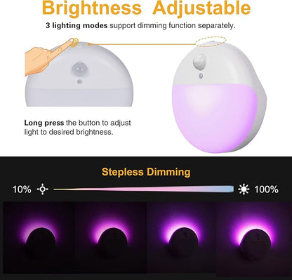 YUNLEX 2 Pack Purple Battery Night Light, Motion Activated Night Light - Image 5