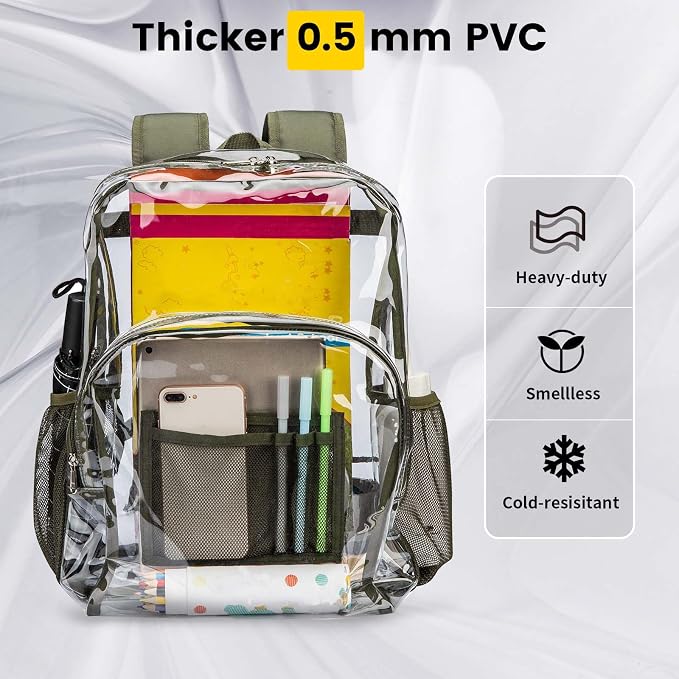 Vorspack Clear Backpack Heavy Duty PVC Transparent Backpack - Image 3