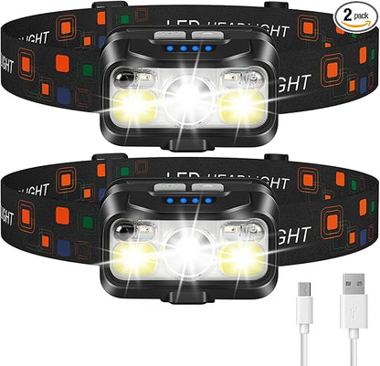 LHKNL Headlamp Rechargeable, Lumen Super Bright Motion Sensor Head Lamp by LHKNLHOME