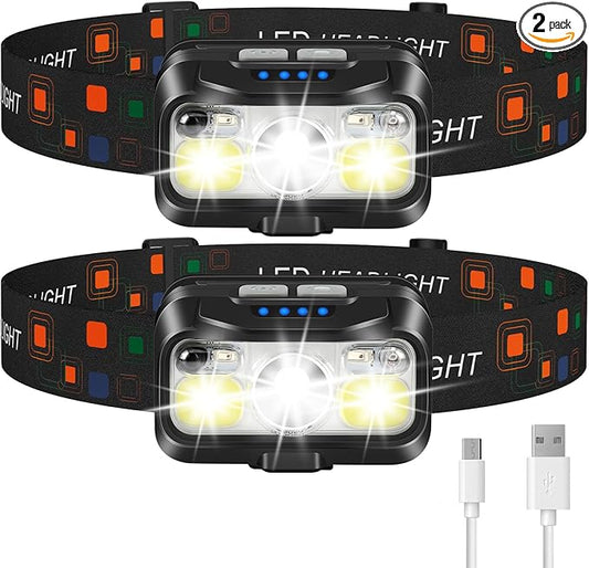 LHKNL Headlamp Rechargeable, Lumen Super Bright Motion Sensor Head Lamp by LHKNLHOME