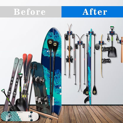 Ski Rack Wall Mount Ski & Snowboard Skateboard Ski Hangers - Image 5