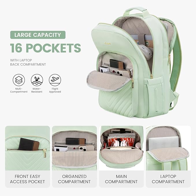 LOVEVOOK Laptop Backpack for Women 17.3 inch, Cute Womens Travel Backpack Purse - Image 2