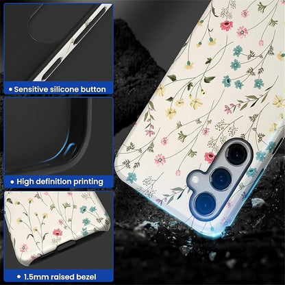 for Samsung Galaxy S23 FE Case, HL2 Beige Flower Branch Hybrid 2 Layer Hard - Image 3