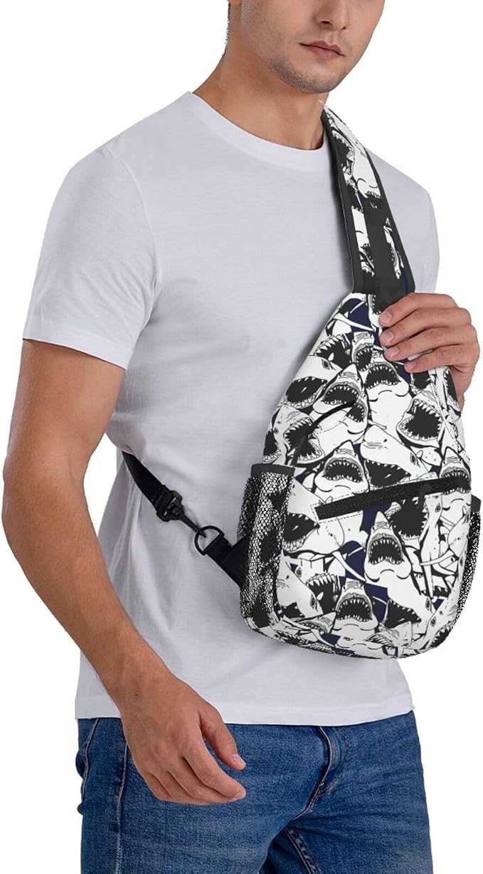 Shark Sling Bag For Women Men Fashion Backpack Crossbody Shoulder Bag Sling - Image 8