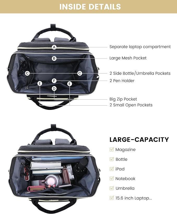 LOVEVOOK 17.3 Inch Laptop Backpack, Large Travel Backpack - Image 4