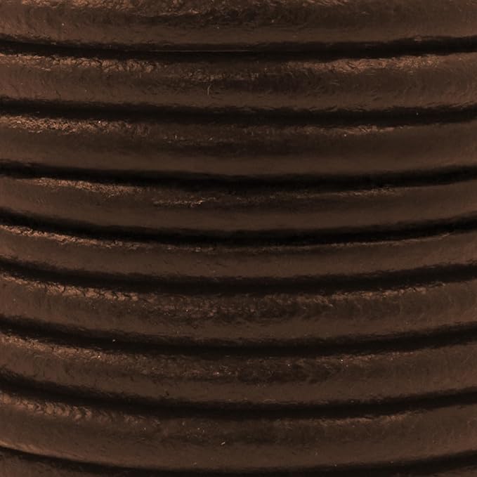 Mandala Crafts Round Genuine Dark Brown Leather Cord - Image 3