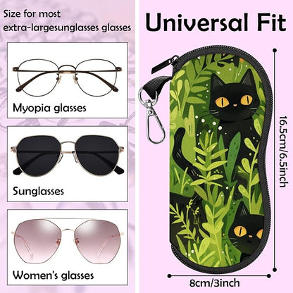 Glasses Case Sunglasses Eyeglass Soft Case Zipper Light Neoprene Pouch - Image 2
